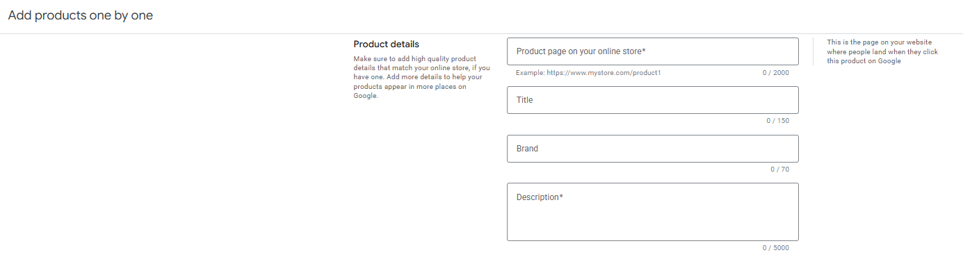 Google Merchant Center - Add Products